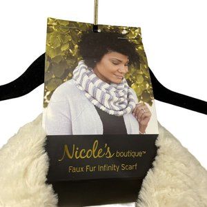 Nicole's Boutique Faux‎ Fur Infinity Scarf color beige Double Wrap High Neck